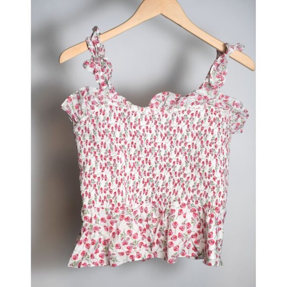 J. Crew Liberty Fabric Smocked Tank Top Small Floral Pattern Size M - Picture 1 of 14